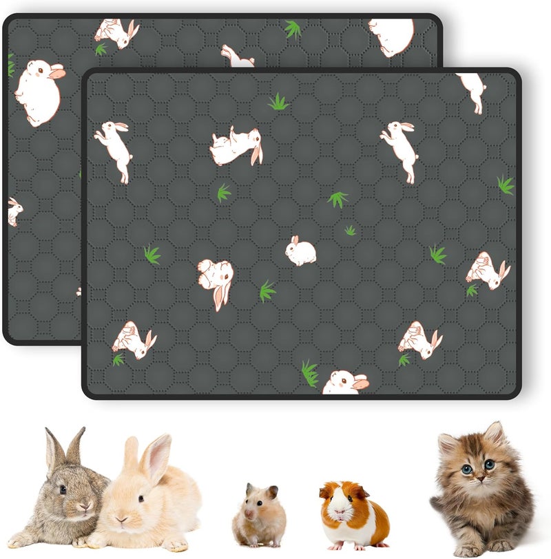 MODESLAB 2-Pack Guinea Pig Cage Liner, 36in x 48in Fast Absorption Washable Bedding Pee Pads for Dogs Puppy Rabbit Small Animal Cage Mat, Leakproof & Non-Slip - Image 1